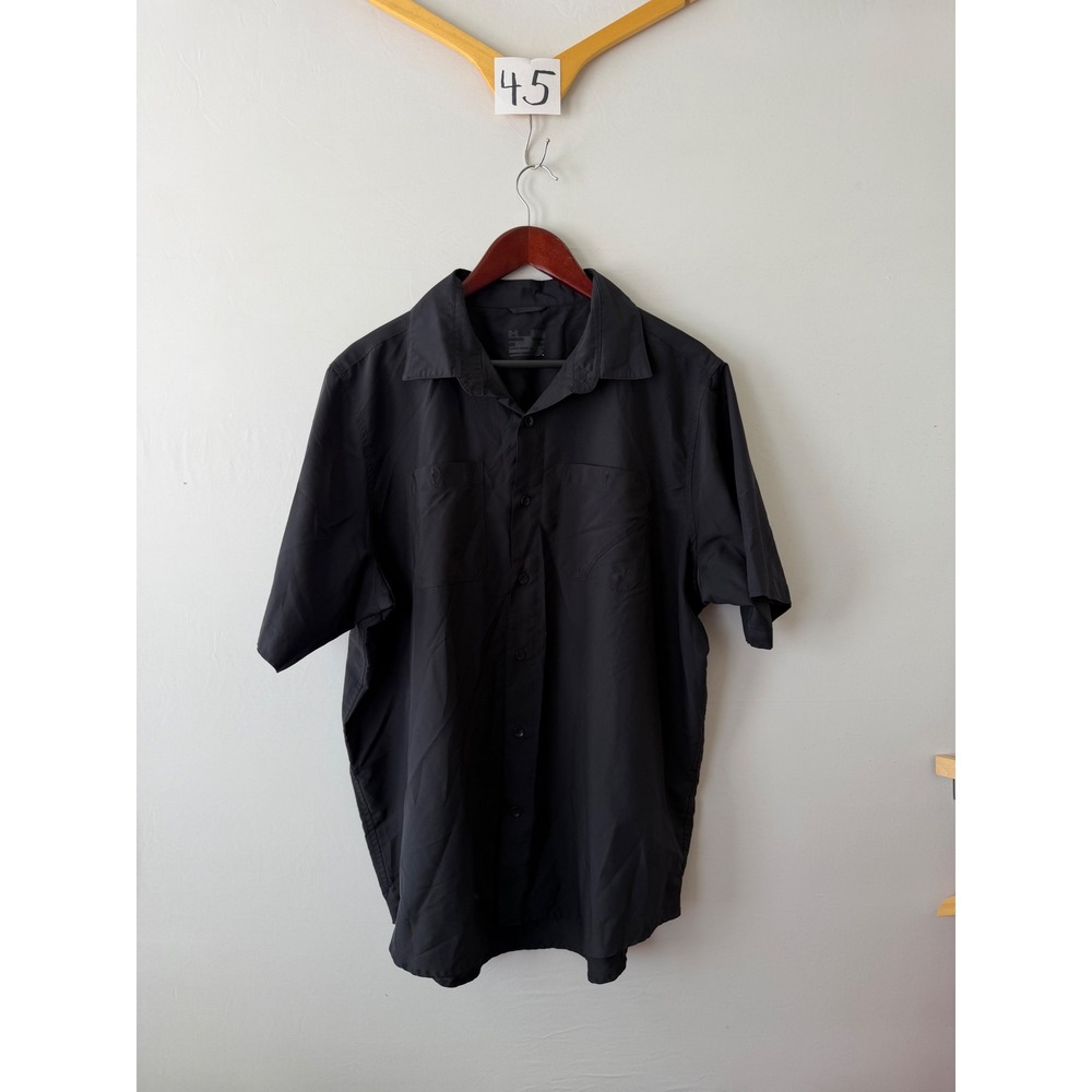Under Armour Shirt Tactical Button Down Solid Black XL